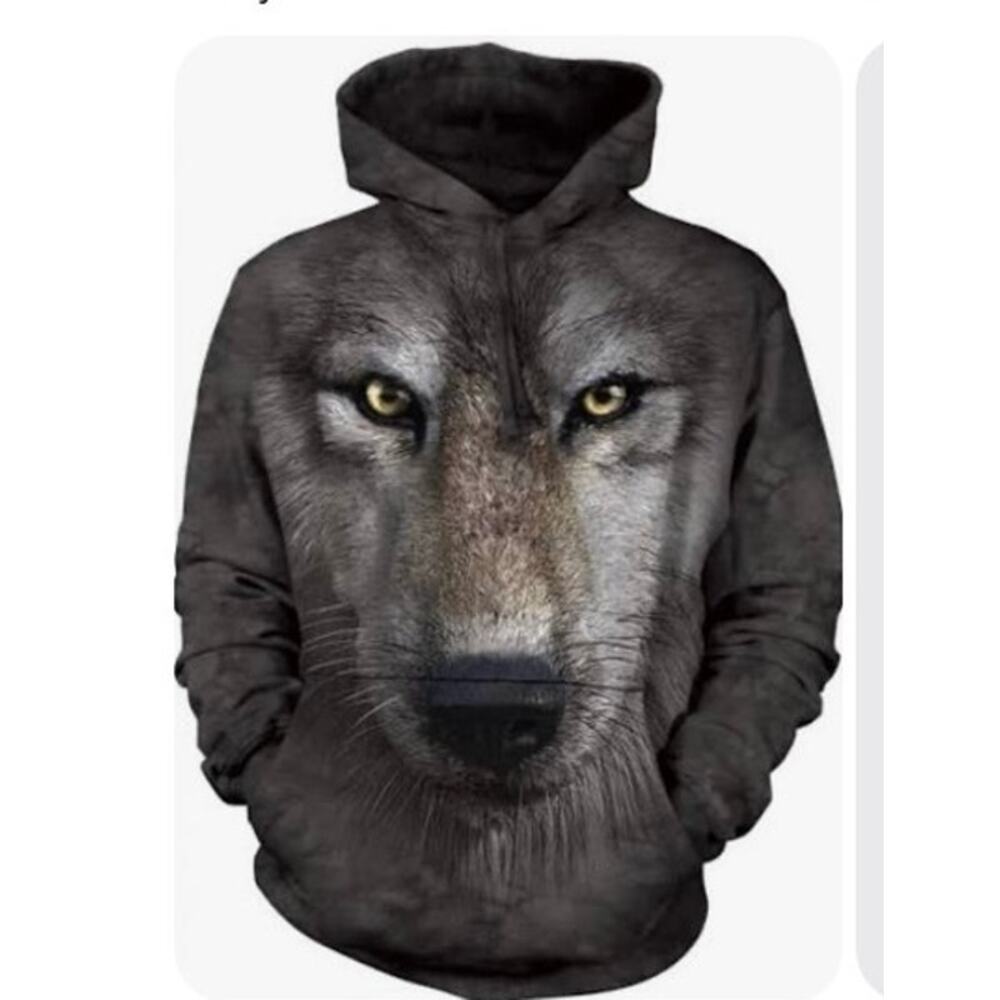 The Mountain Wolf Face Hoodie